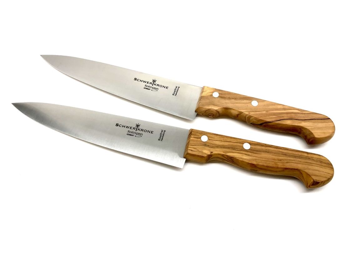 Küchenmesser / Fleischmesser mit Griff aus Olivenholz Gartenbedarf24