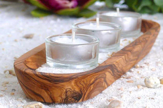 Kerzenhalter-Set ROMANTIK inkl. Sand & 3 Teelichtern Gartenbedarf24