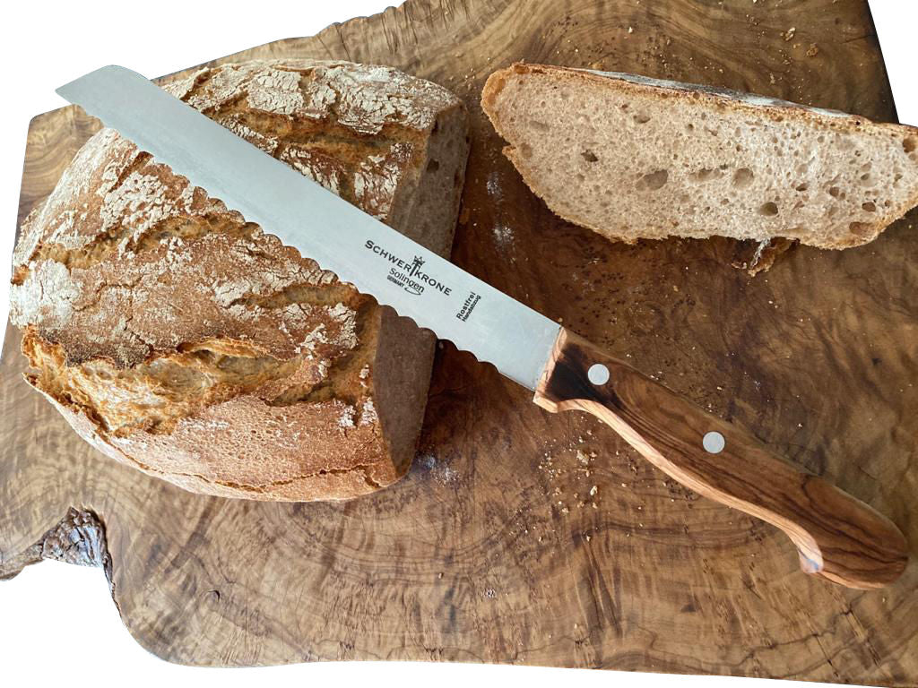 Brotmesser mit Griff aus Olivenholz Gartenbedarf24